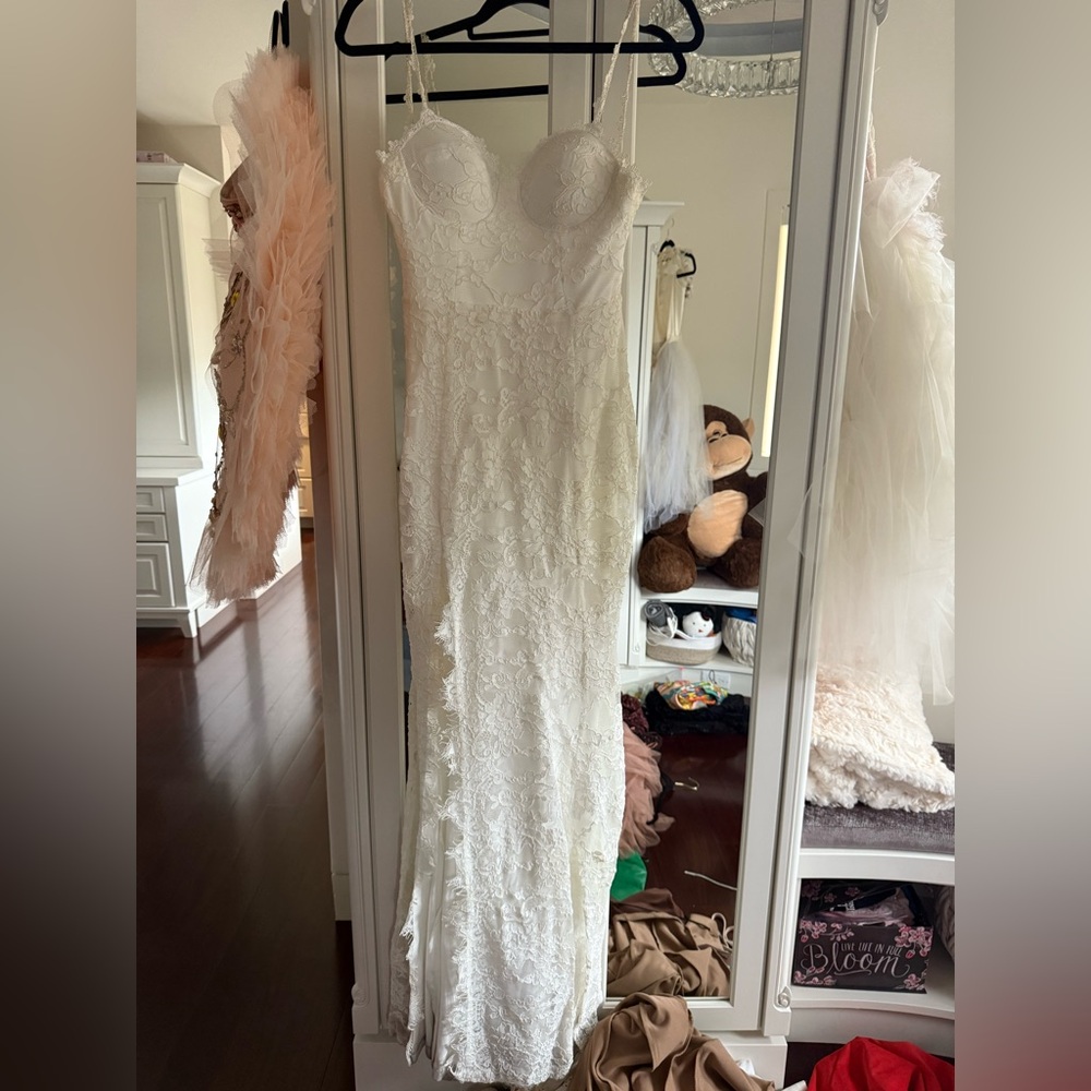 Elegant White Lace Gown